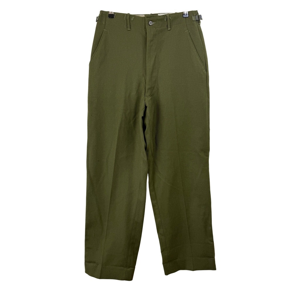 VINTAGE US Army Field Wool Pants Trousers Green Men SMALL M-1951 Korean War